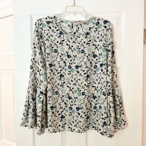 LOFT Long Sleeve Blouse with Bell Sleeves